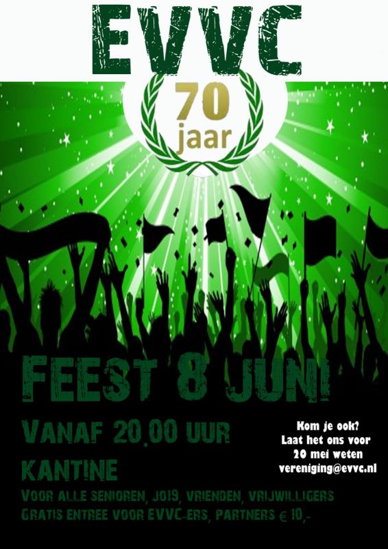 Feest 8 juni EVVC 70 jaar