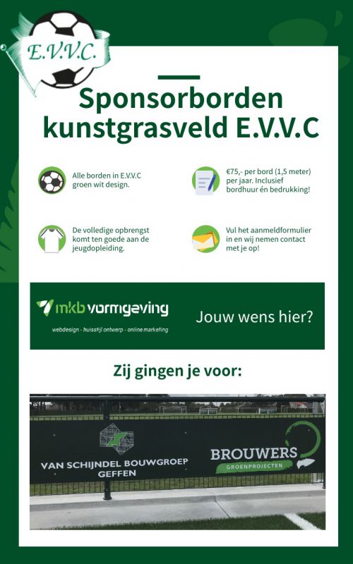 Sponsorborden kunstgrasveld EVVC